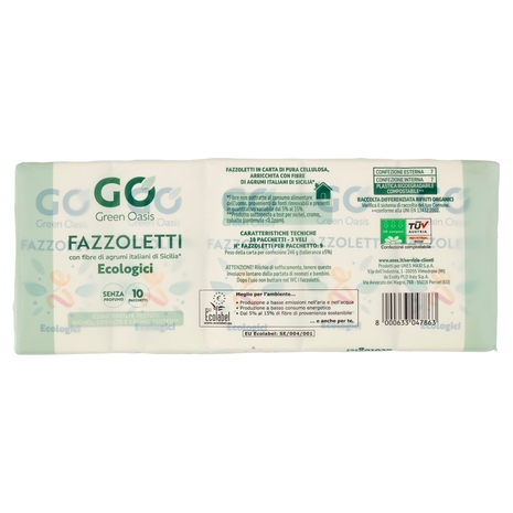 10 Pacchetti Fazzoletti 3 Veli Green Oasis